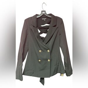 NWT black and gold  Double-Breasted Blazer with Tailored Fit